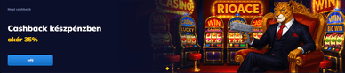 RioAce kaszinó cashback bónusz