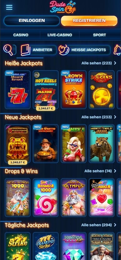 Casinodudespin Jackpot Spiele