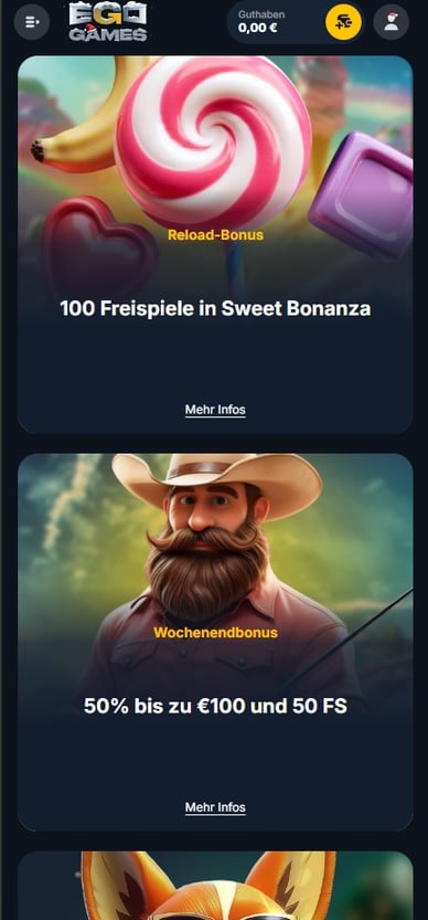 Bonus Casino Boni im Egogame Casino