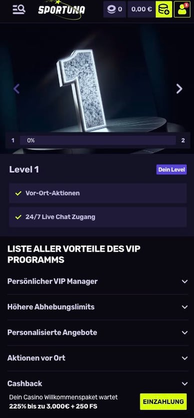 Casino VIP-Club Sportuna Casino VIP-Programm