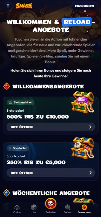 Willkommensbonus Smash-Casino