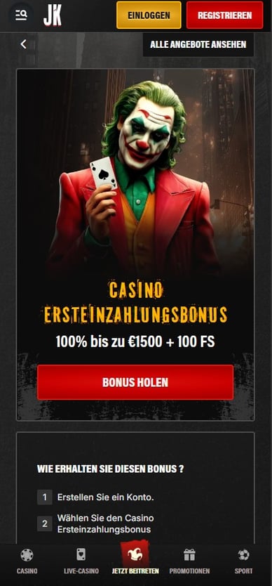 Casino Willkommenspaket Willkommensbonus Jokery Online Casino