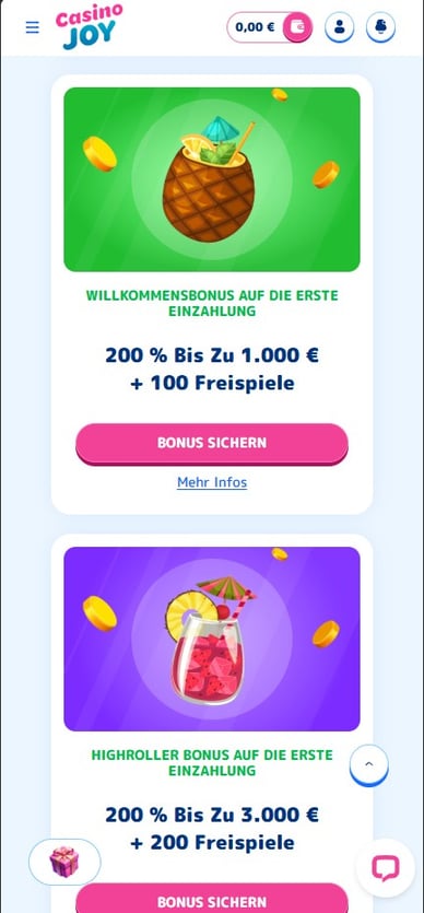 Boni im Casinojoy Casino