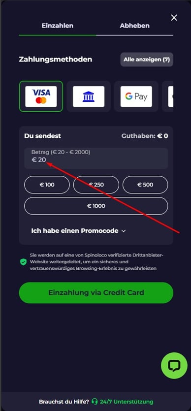 Casino mit 20 Euro Einzahlung Online Casino 20€ Einzahlung