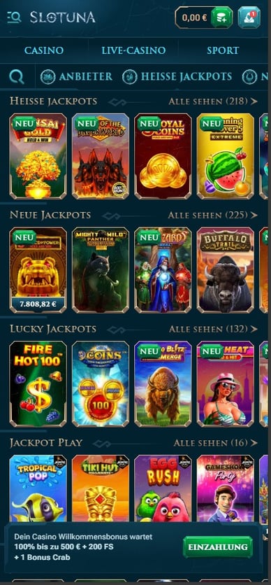 Jackpot in Casino Jackpot Slotuna Casino