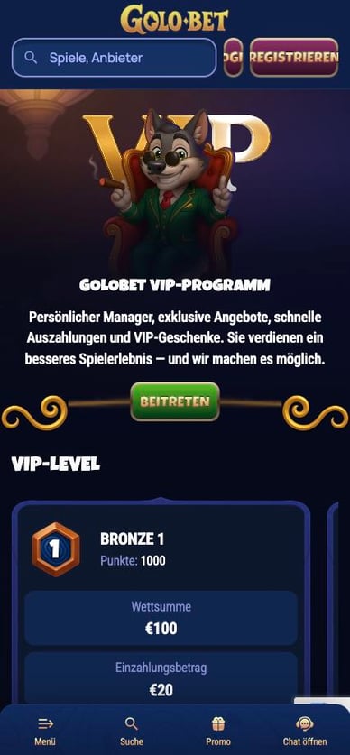  VIP-Programm im GoloBet Online Casino