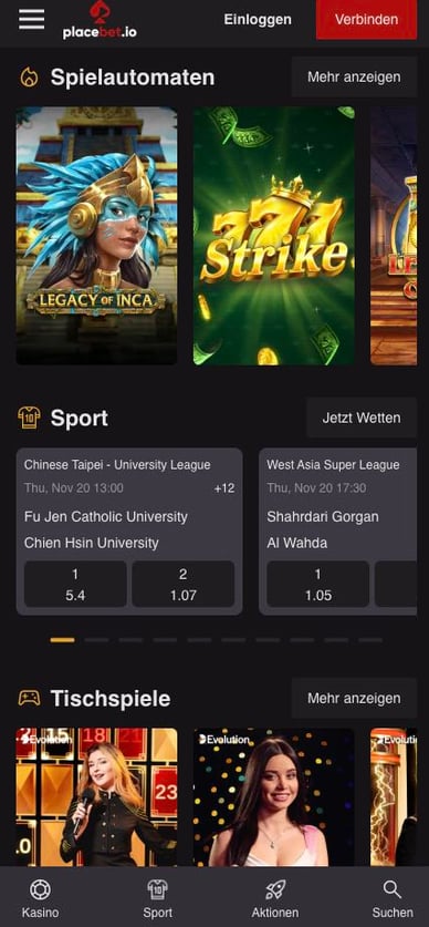 Mobil-Casino Placebet Mobile Casino