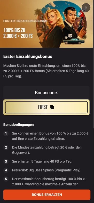 Hollywin Online Casino Willkommensbonus