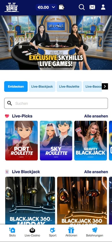 SkyHills Live Casino