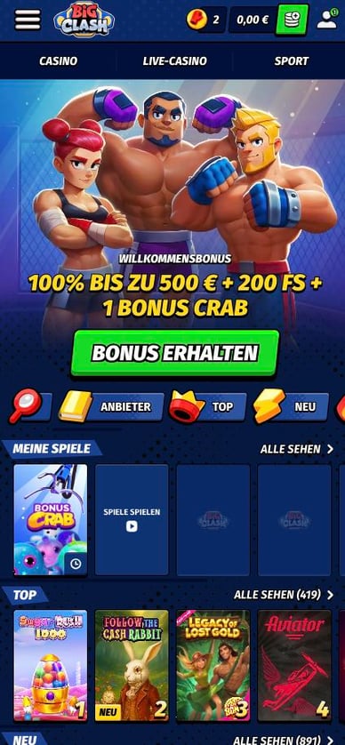 BigClash Mobile Casino Deutschland
