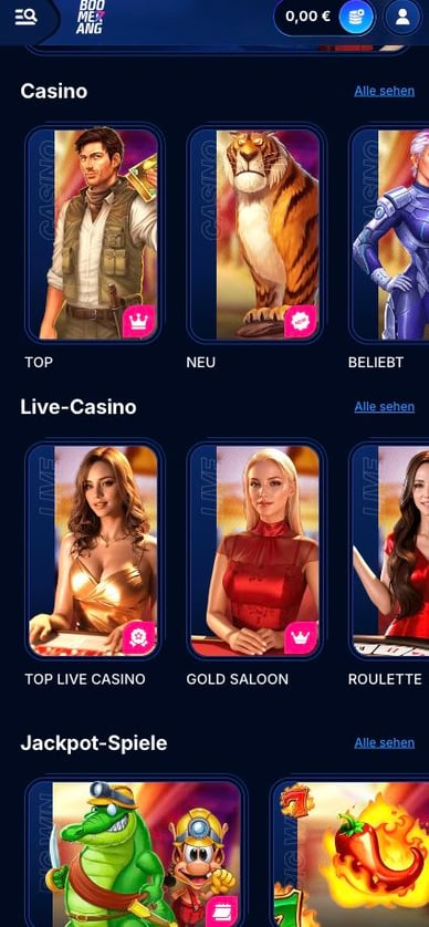 Boomerang Bet Live Online Casino