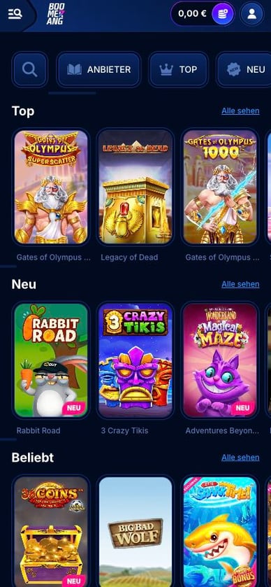 Boomerang Bet Kazino Slots