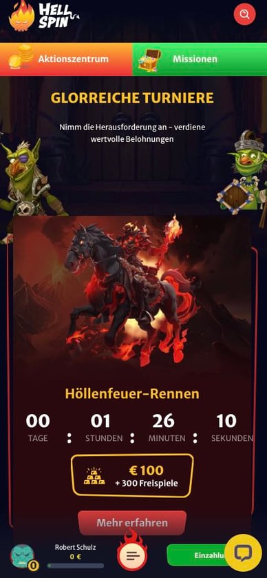 Turniere Hell Spin Online Casino