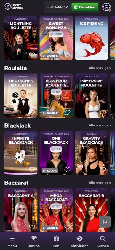 Luckycapone Live Casino