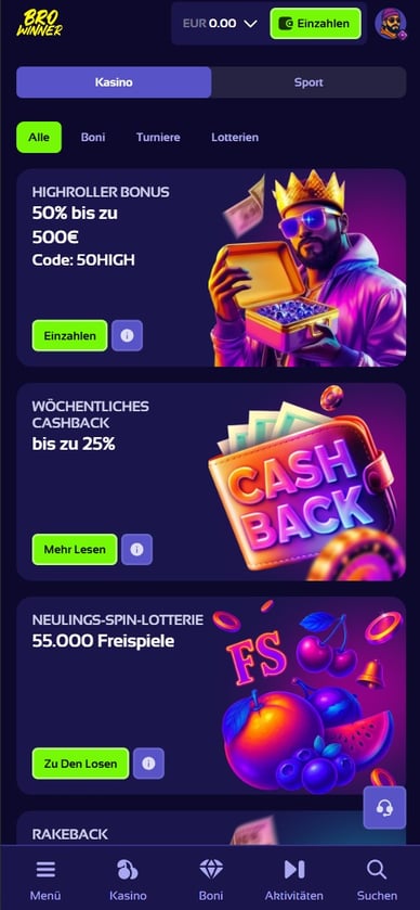 Boni im Casino-Browinner