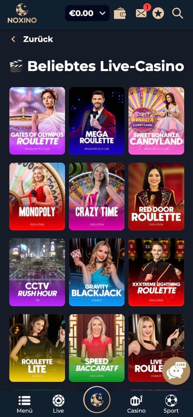 Noxino Live Casino