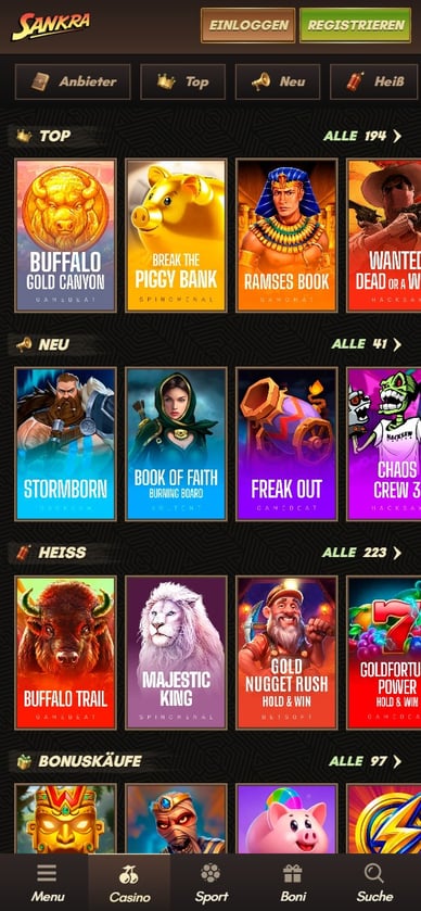 Spielautomaten im Casino Sankra-Casino Slots