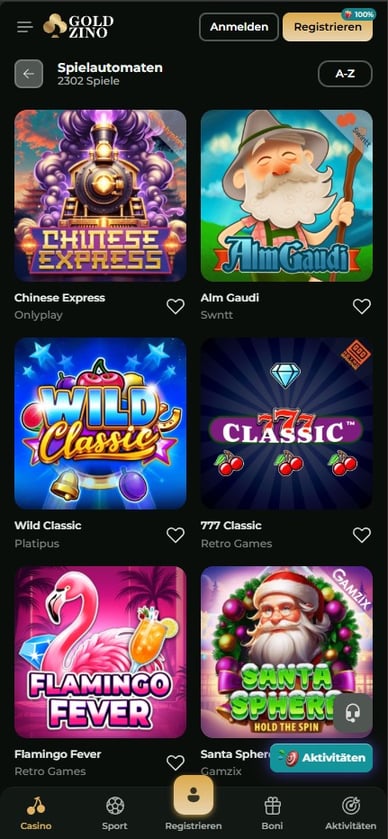 Spielautomaten in Casino Goldzinocasino Slots