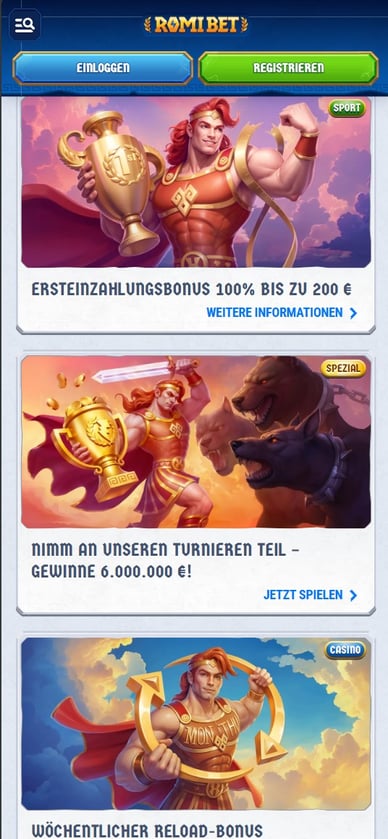 Boni im Romi Bet Casino