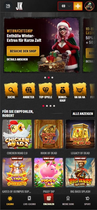 Spieleautomaten im Casino Jokerycasino Slots