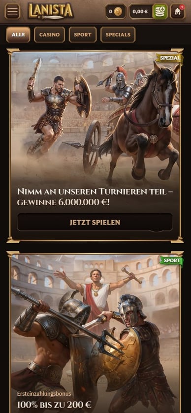 Bonus im Casino Lanista-Casino Boni