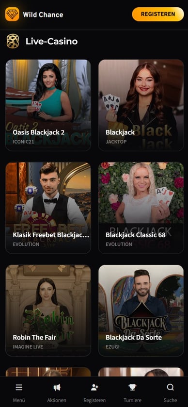 Casino Online mit Live Dealer WildChance Live Casino