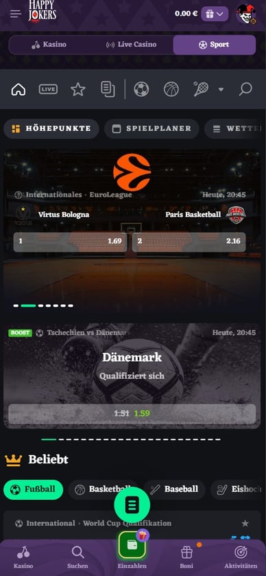 Casino mit Sportwetten HappyJokers Sport Casino