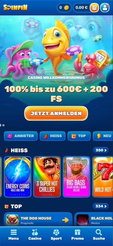 Mobile Casino Spinfin Mobile Casino DE