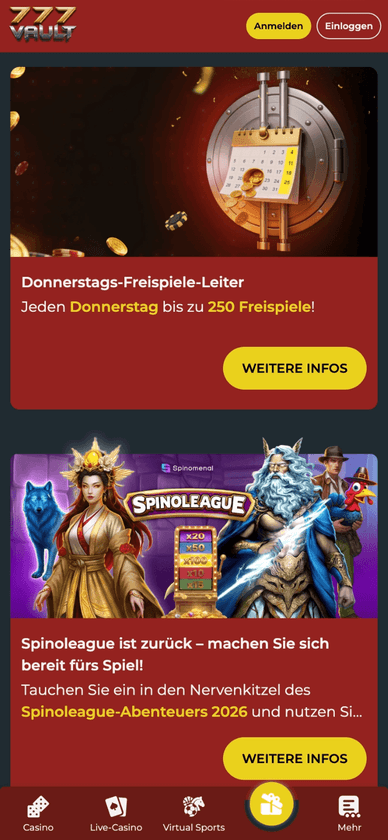 Bonusangebote und Aktionen im 777 Vault Casino