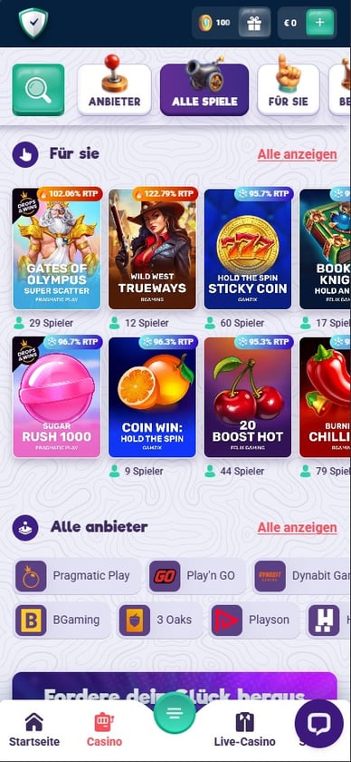 Spielautomaten in Casino Safecasino Slots