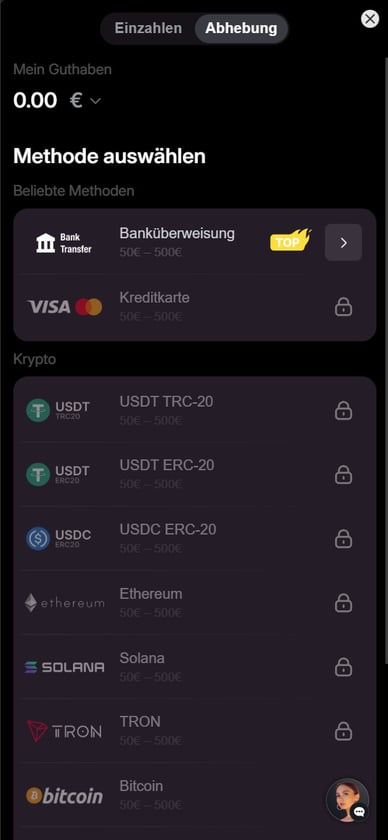 Auszahlung im Daytonaspincasino
