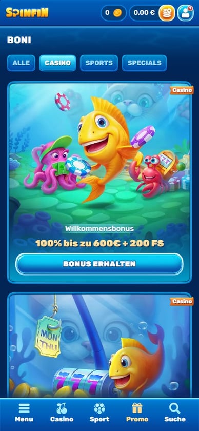 Bonus im Online Casino Boni im Online Casino Spinfin