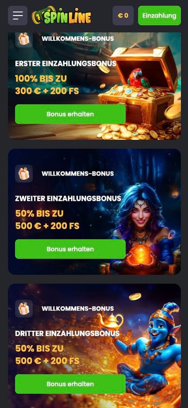 Willkommenspaket im Casino Willkommensbonus in Spin Line Casino