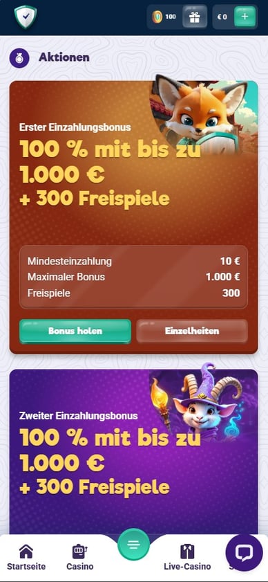 Boni in Casino Boni in Safecasino Online