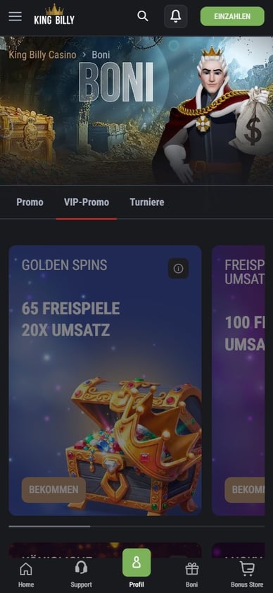 VIP im Kingbillycasino