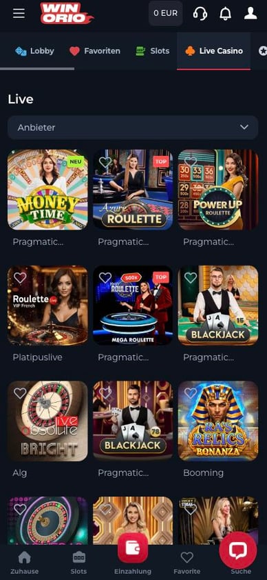 Live Casino Winorio Live Casino