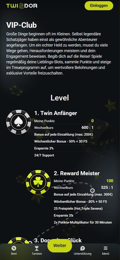VIP Club im Casino VIP System im Online Casino Twindor