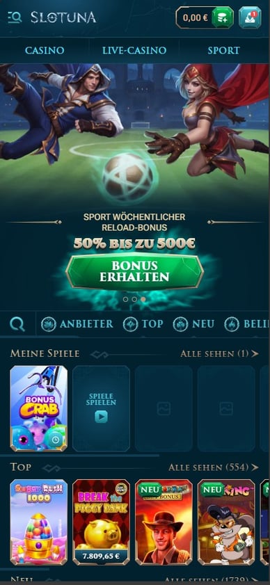 Mobil-Casino Slotuna Mobile Casino