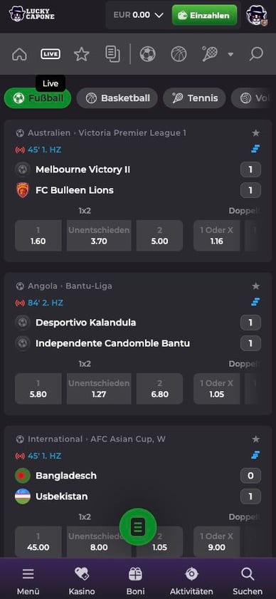 Casino Luckycapone Sportwetten