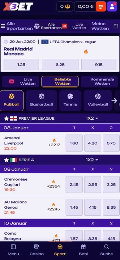 Sportwetten X3bet-Casino