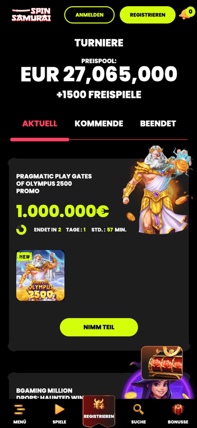 Casino-Turniere und Wettbewerbe bei Spin Samurai