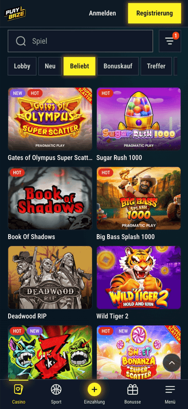 Die Slot Maschinen des Playbaze Casinos Auswahl an Online-Slots bei Playbaze