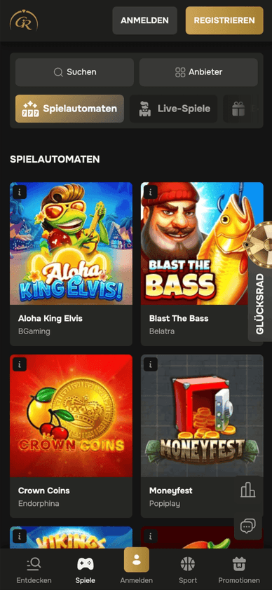 Die Spielautomaten des Golden Ring Casinos Auswahl an Online-Slots bei Golden Ring