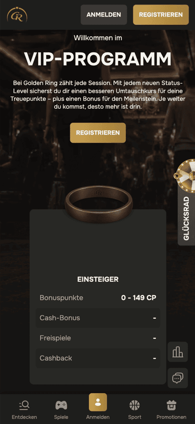 Das VIP-Programm von Golden Ring im Überblick Vorteile und Belohnungen im Golden Ring VIP-Programm
