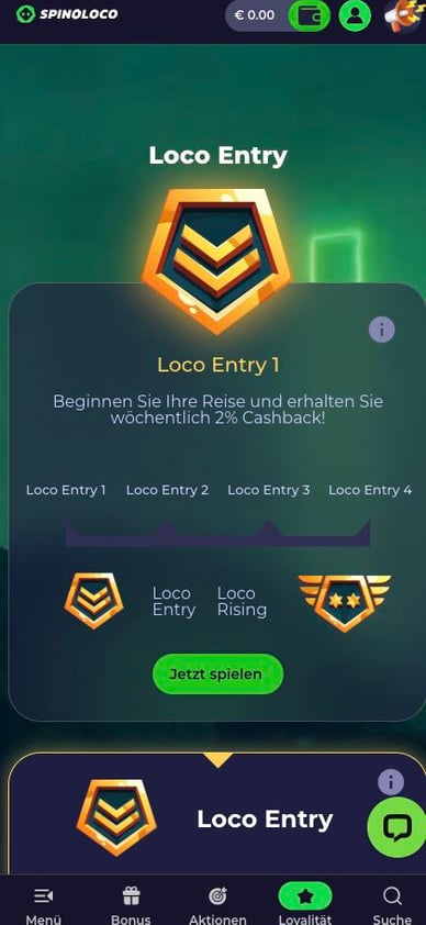 Treueprogramm im Casino Spinoloco