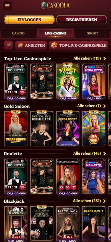 Casoola Live Casino