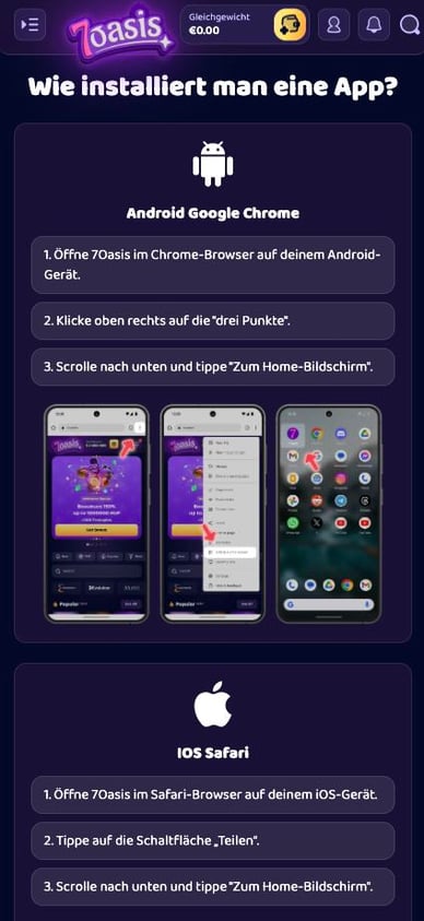 Online Casino Anwendung 7oasis Casino App