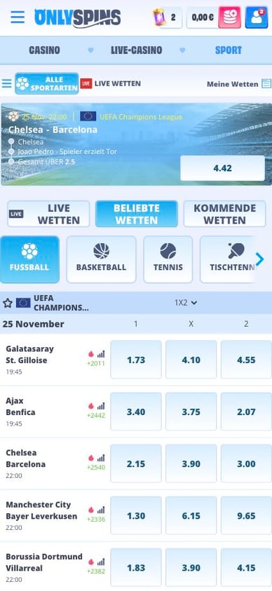 Sportwetten in Casino Only Spins Casino Sportwetten