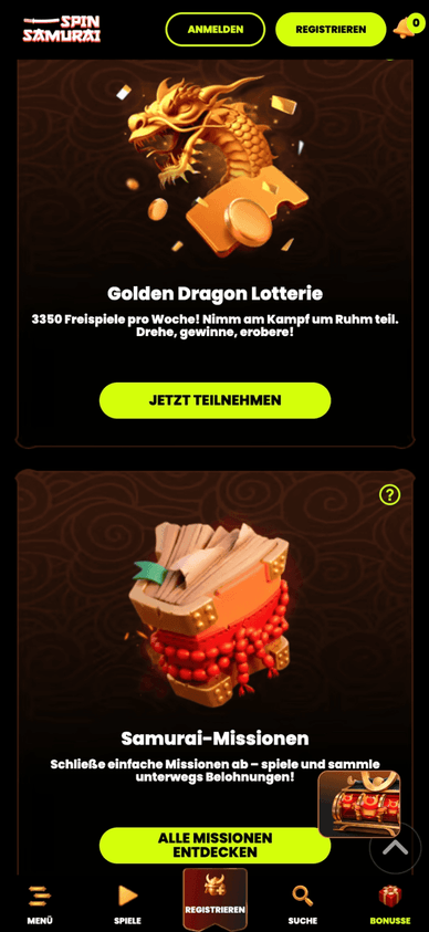 Zusätzliche Bonusangebote und Aktionen bei Spin Samurai