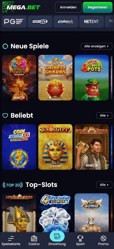 Das Spieleangebot des Mega.bet Casinos Auswahl an Online-Casinospielen bei Mega.bet